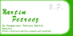 martin petrecz business card